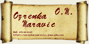 Ozrenka Maravić vizit kartica